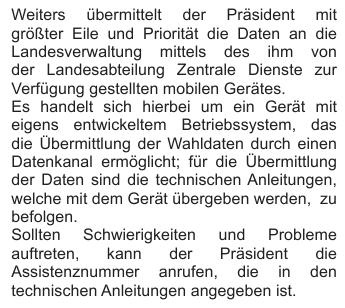 offizieller Hinweis bez&uuml;glich Daten&uuml;bertragung f&uuml;r die Sektionswahl&auml;mter